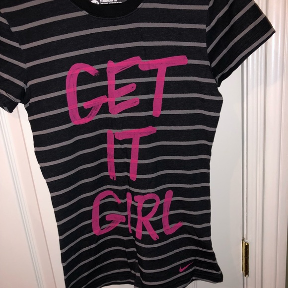 Get It girl Nike stripe t shirt xs - Picture 4 of 5
